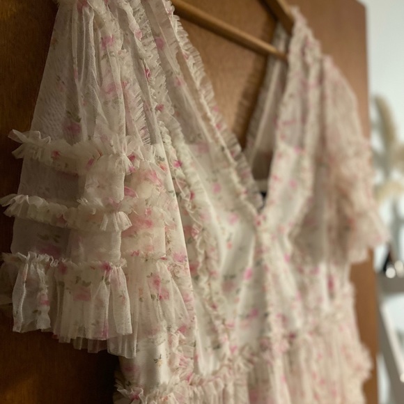 Like New- Needle & thread Bijou rose ruffle mini dress- size 16 - Picture 10 of 10